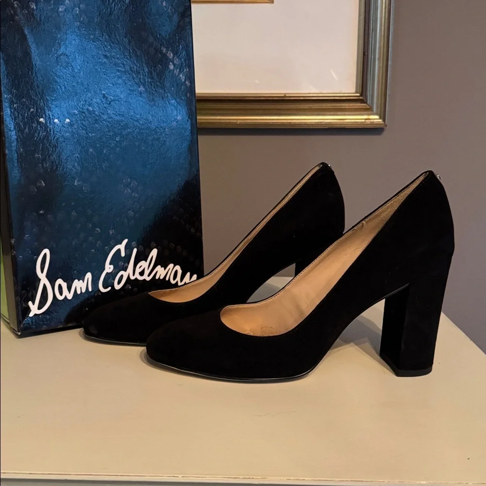 Sam Edelman Black Suede Heels (8M) - Picture 2 of 6